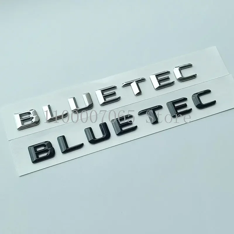 2015 Sharp Font Letters ABS Emblem BLUETEC for C220 E300 E350 S Car Trunk Lid Nameplate Logo Sticker Chrome Black