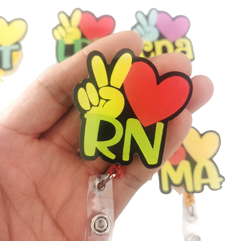 Nurse Accessories Scrub Life Badge Reel Theme RN RT MA CNA LPN LVN Retractable Medical ID Name Badge Holder Nurse Gifts Items