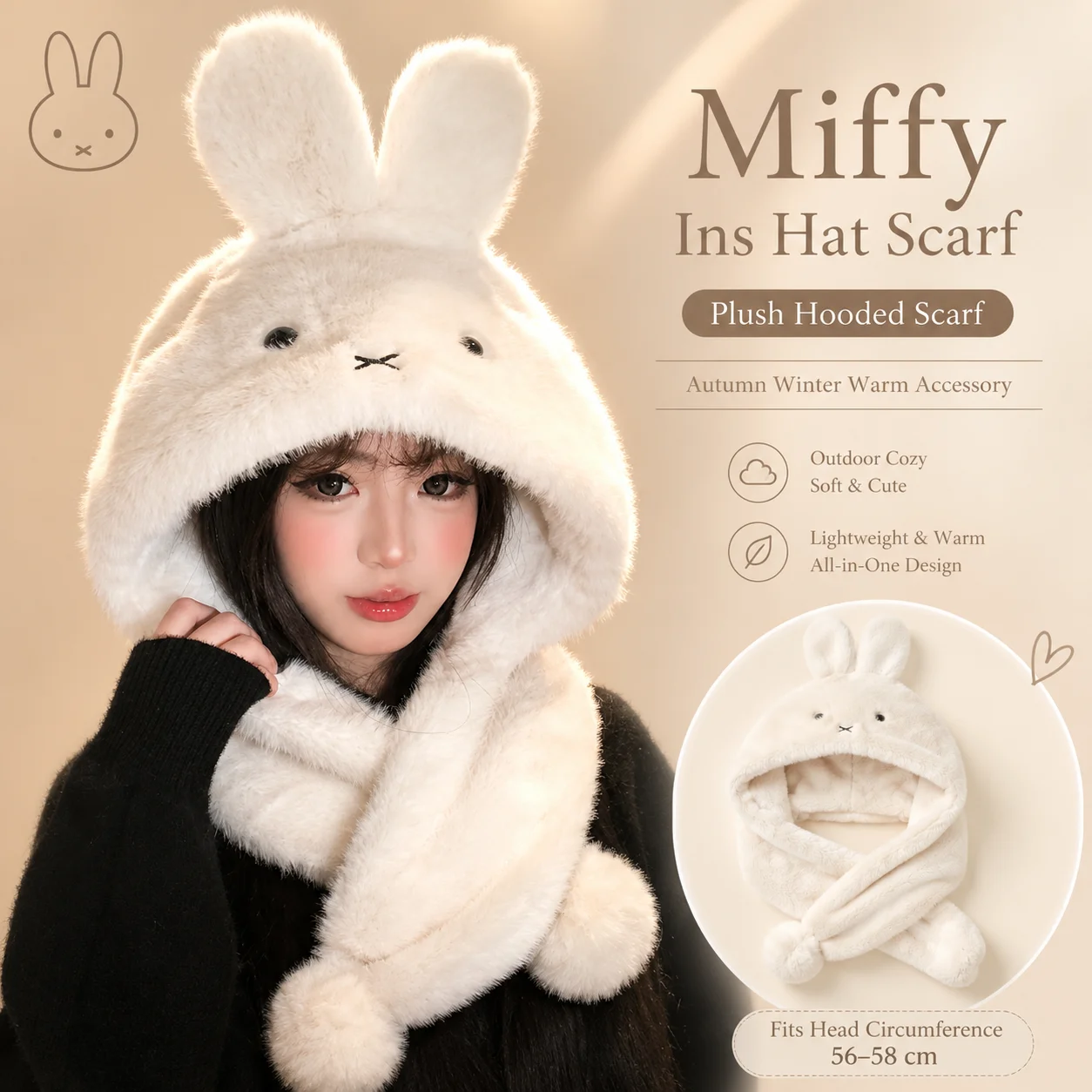 Winter Clothing Accessories - Ins Trendy Popular New Miffy Plush