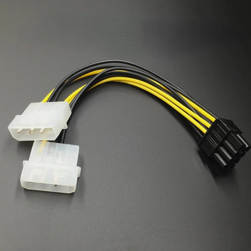 

18cm 8Pin To Dual 4Pin Video Card Power Cord Y Shape 8 Pin PCI Express To Dual 4 Pin Molex Graphics Card Power Cable