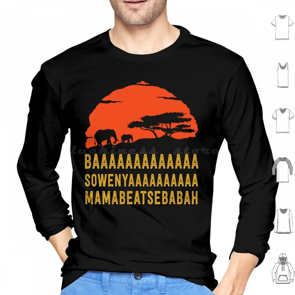 Baaaaaaaaaaaaa Sowenyaaaaaaaaaa African Sunrise Elephants Shirt Hoodies Long Sleeve Africa African Elephants Silhouettes