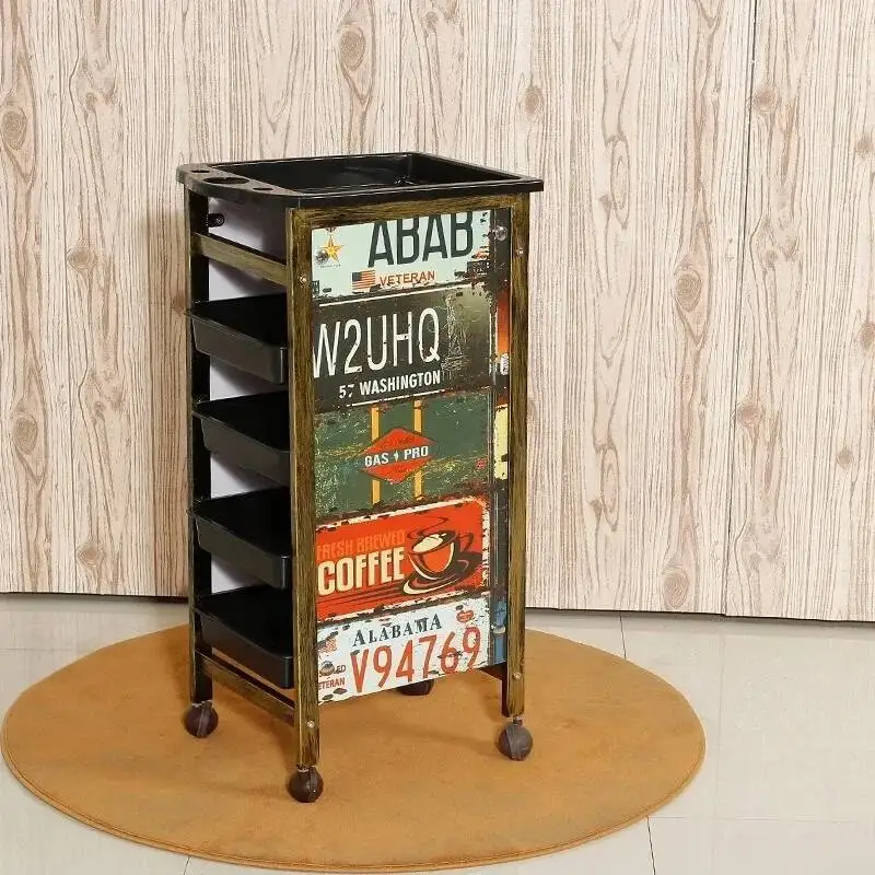 صالون تجميل عربة عربة المتداول صالون الأثاث الأظافر سيارة مساعدة مع عجلات صالون الجمالية كابر Meubels الحلاق #2