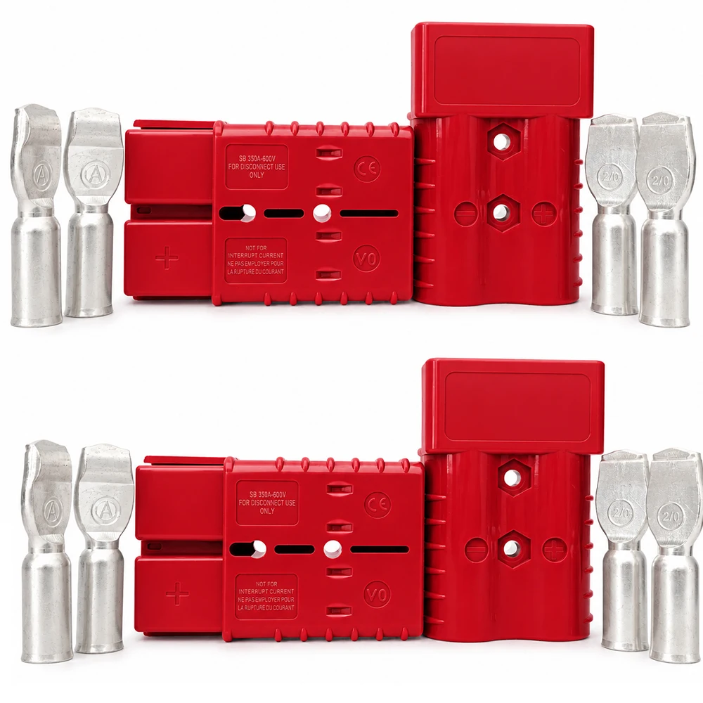 350 Amp Battery Quick Disconnect Connecteur, 2/0 AWG 600V Battery Power Connector Plug For Recovery Winch Auto Car Trailer Boat