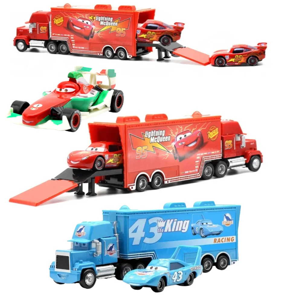 

Disney Pixar Cars And Truck Set Lightning Mcqueen Dinoco Hauler Mack Truck Model Trucks Racing Car Birthday Gift for Boys *@