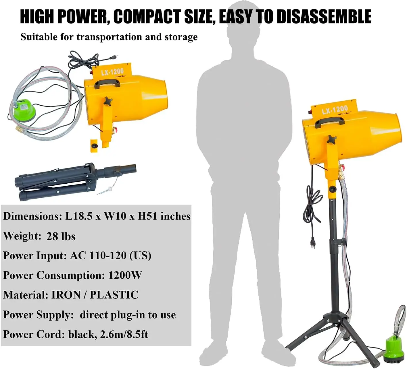 1200W Party Foam Machine, Pool Water Toys for Kids & Adults, Bubble Machine with 3pcs Foam Granules and Water Tank, Holiday & Bi