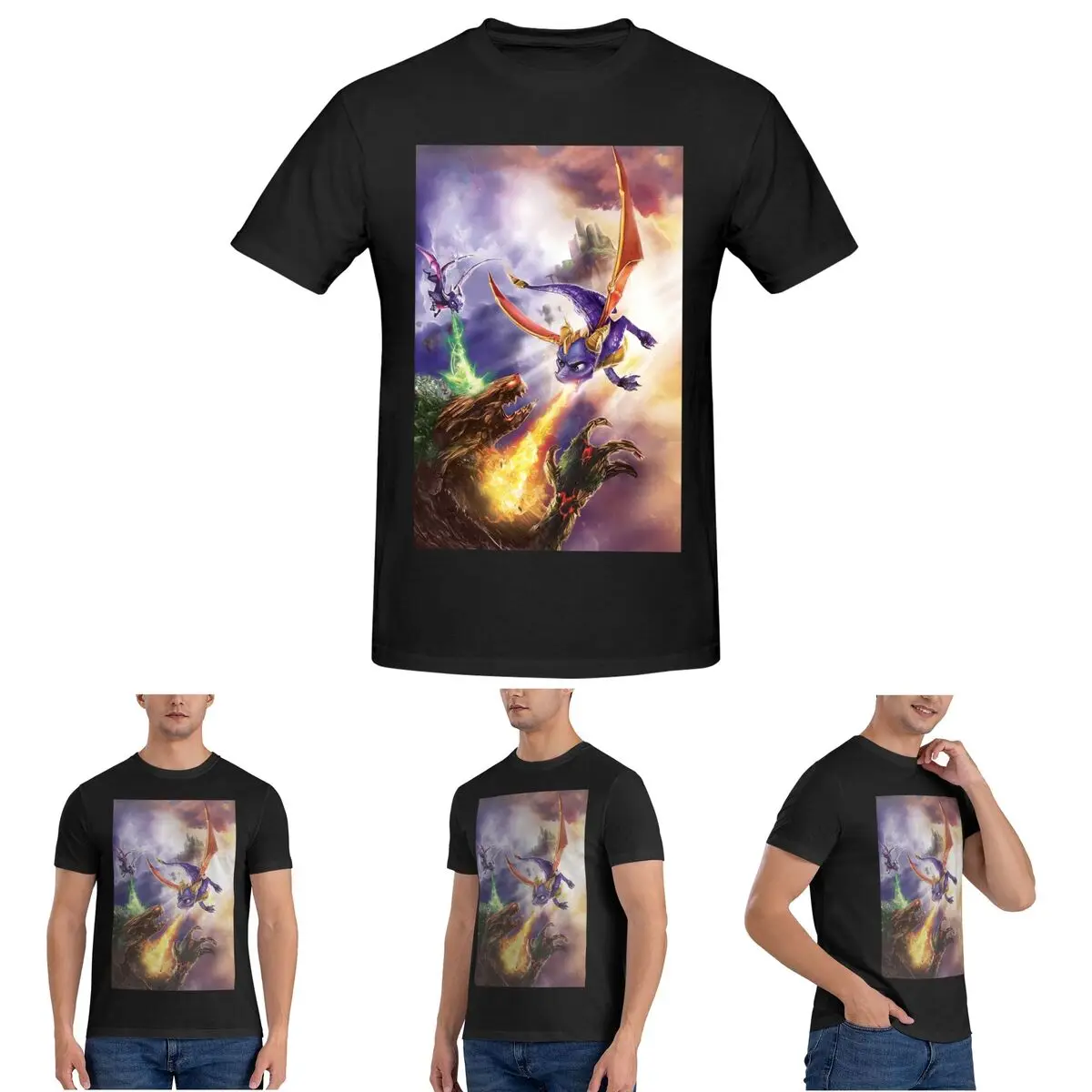 

Ice Spyro T-Shirt for Men Cotton Oversized T Shirts Men's Tees Short Round Neck Summer Clothes Tops S-6XL