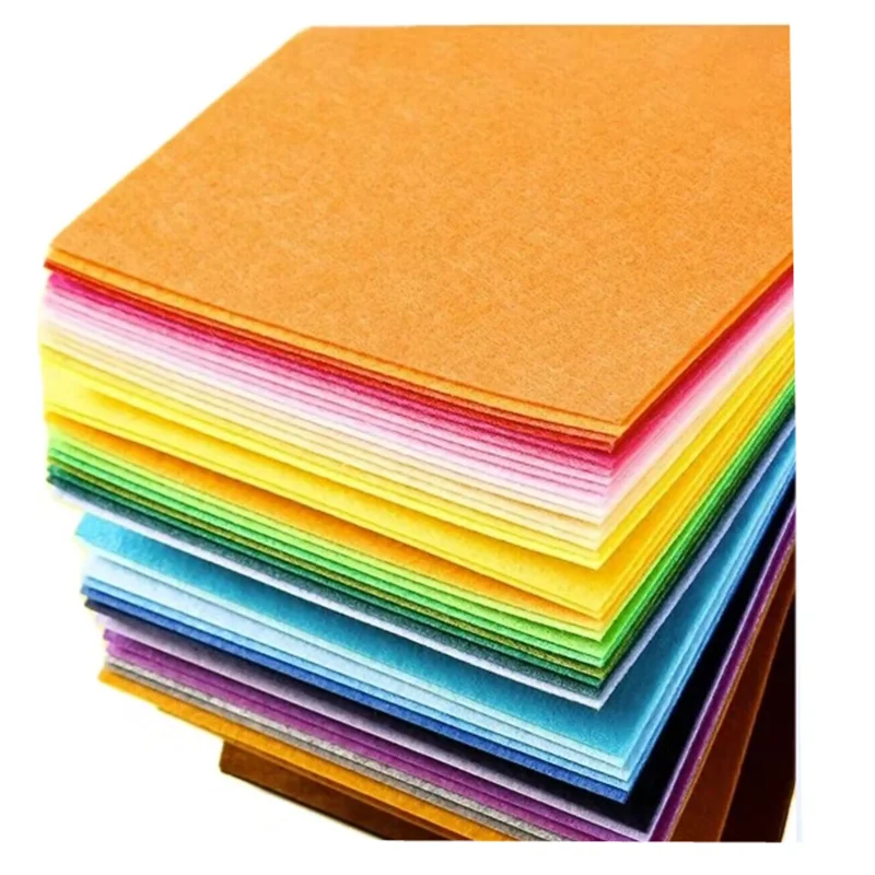 10cm( 4 inch) 40 Sheets Craft Felt Fabric Sheet 1mm Thick Nonwoven Fabric Cloth Mixed Colors Set For Sew&Handmade DIY Decoration