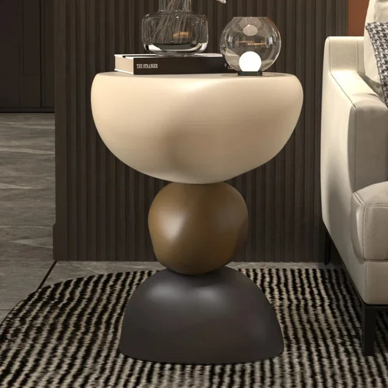

Light Luxury Style Table Stacked Stone Creative Design Side Table Living Room Bedside Sofa Mesa De Centro Sala Side Table