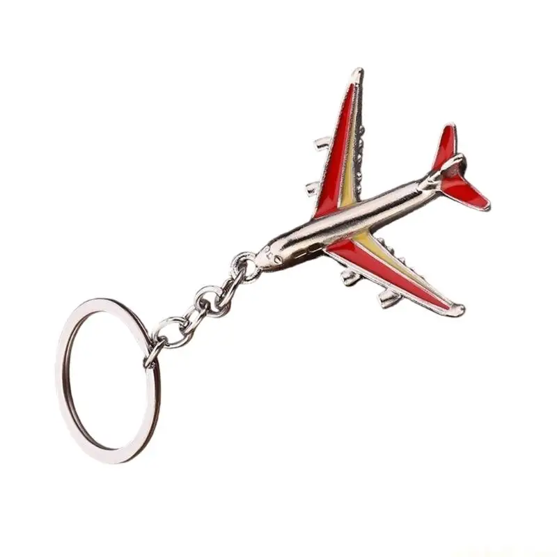 Plane Charm Keychain Set Zinc Alloy Metal Aircraft Keyring Decoration Accessory for Keys, Bags, Small Gift Giving