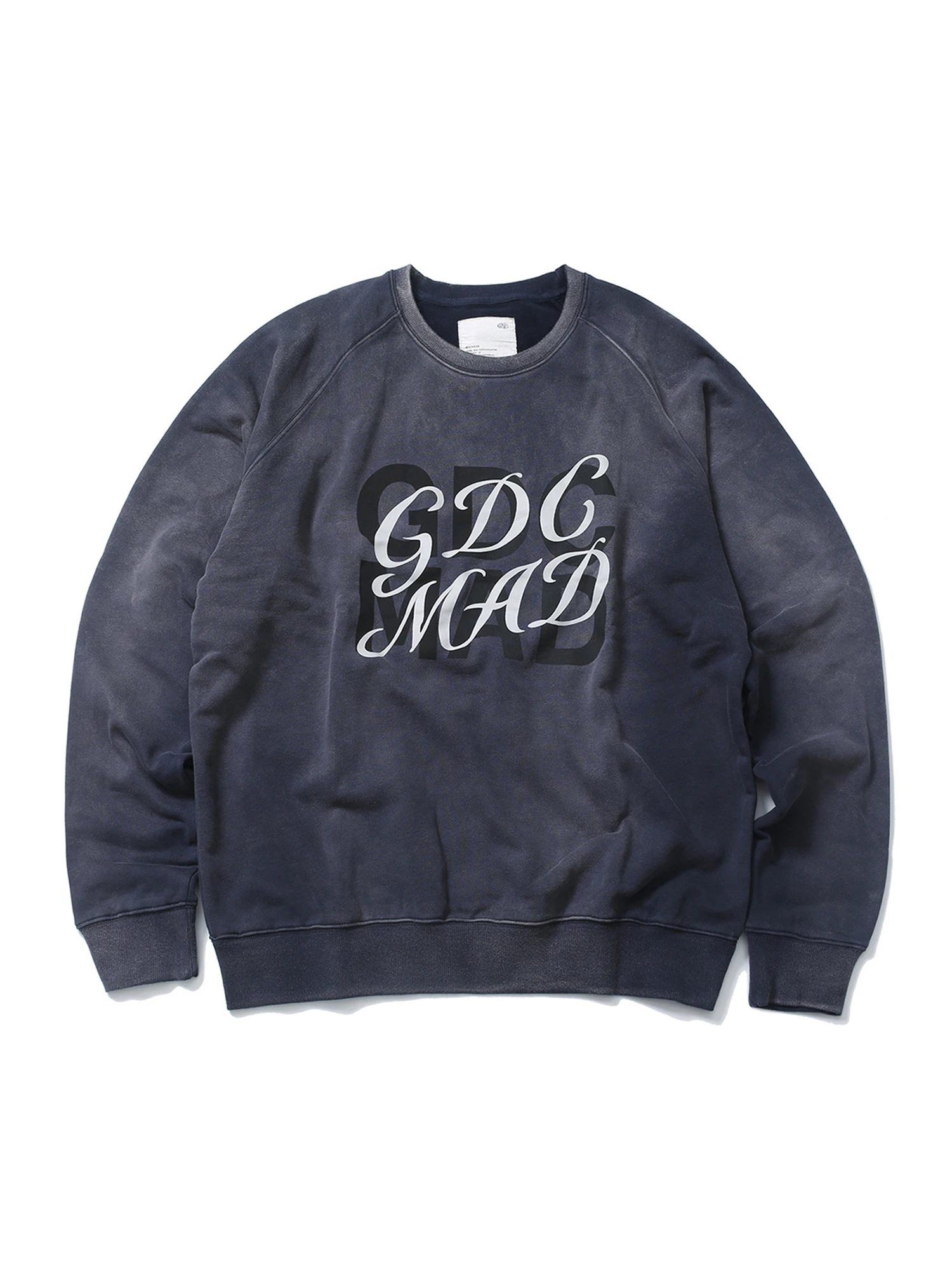 

Limited wash old pullover crew neck sweater MADNESS