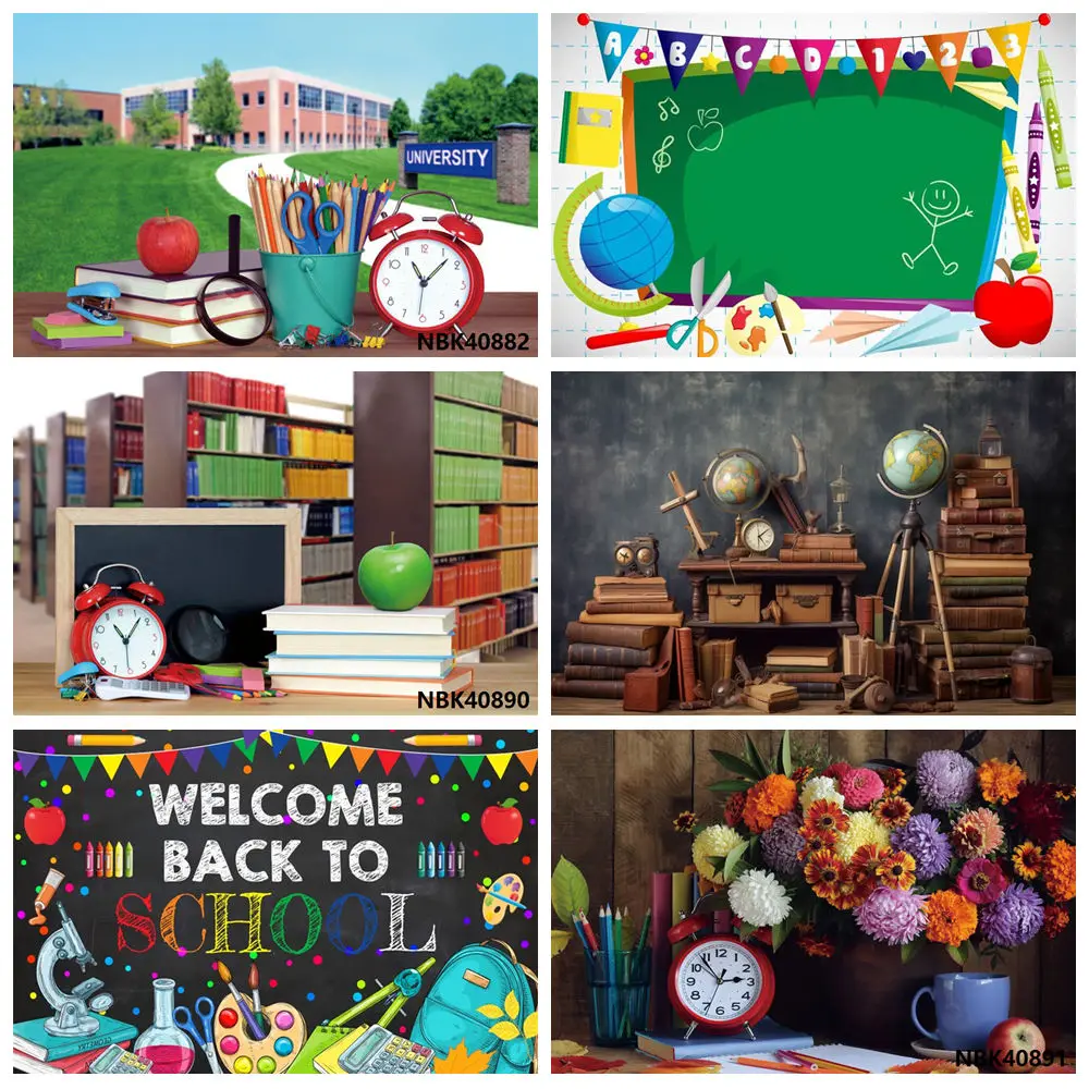 

Back To School Photography Backdrop Classroom Blackboard Globe Book Chalkboard Baby Portrait Background Decor Photo Studio Props