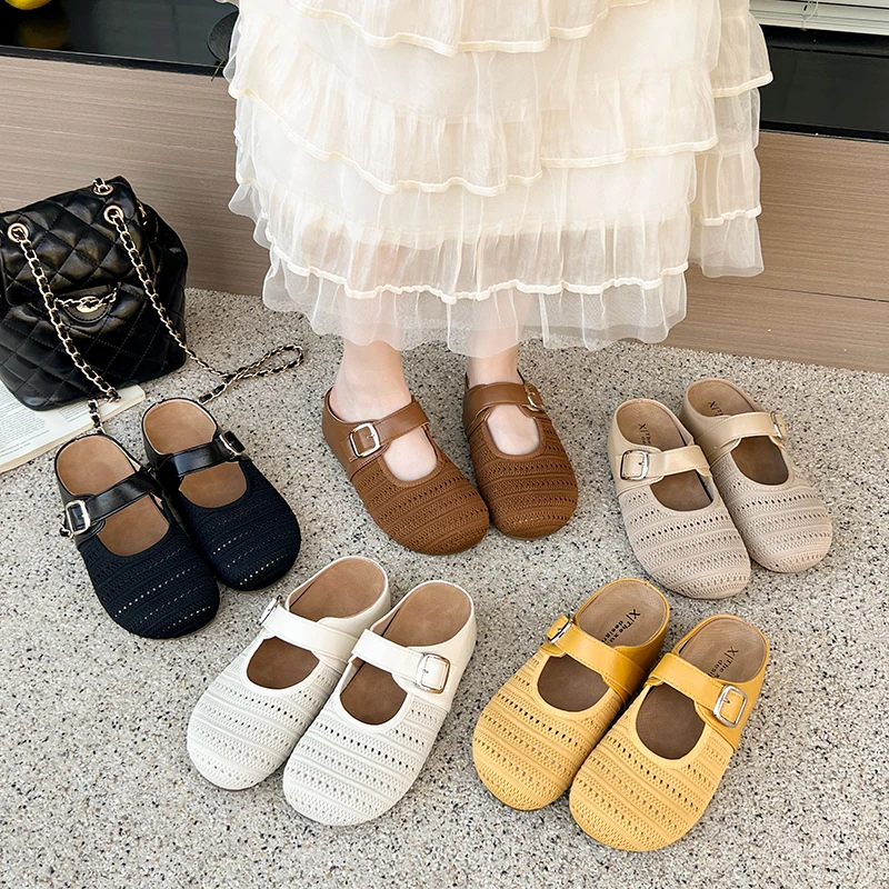 

Новинка 2025, женские модные крутые тапочки на толстой подошве, повседневные удобные тапочки с нескользящей подошвой и круглым носком Женская Обувь