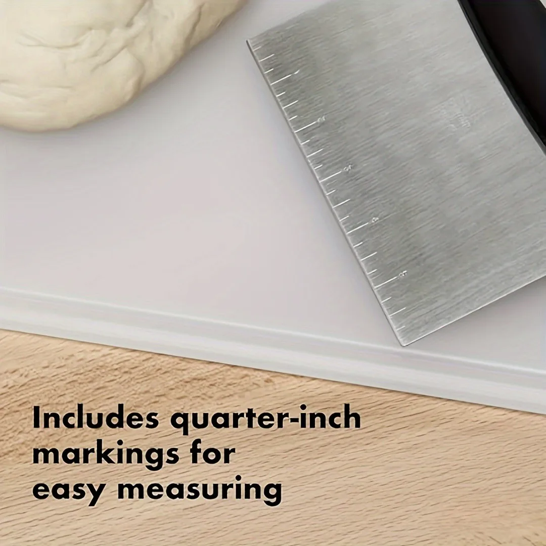 سكين تقطيع متدرج من الفولاذ المقاوم للصدأ، مكشطة عجينة البيتزا لقطع العجين والدقيق أداة خبز المطبخ