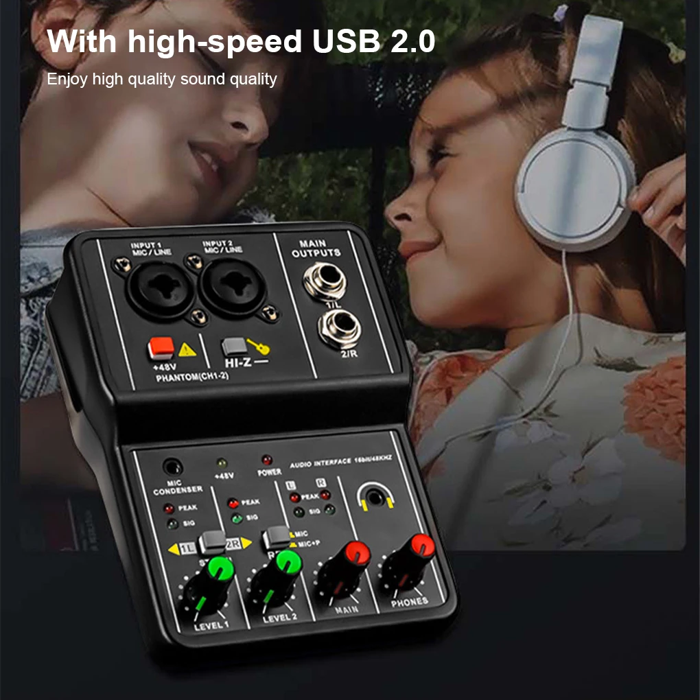 Sound Card Audio Mixer Music Recording Live Streaming Laptop Console