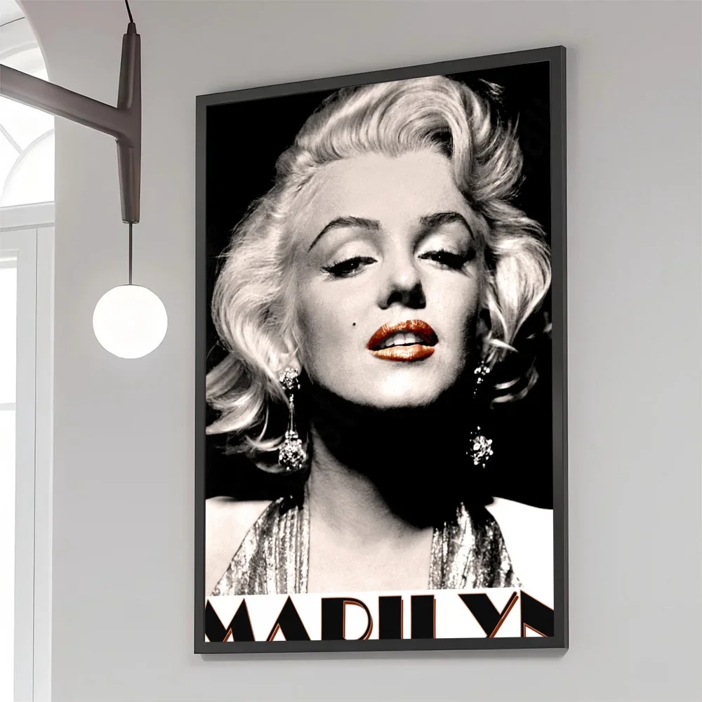 1PC Marilyn Monroe Poster Movie Sticky Posters Retro Kraft Paper Sticker DIY Room Bar Cafe Aesthetic Art Wall Painting