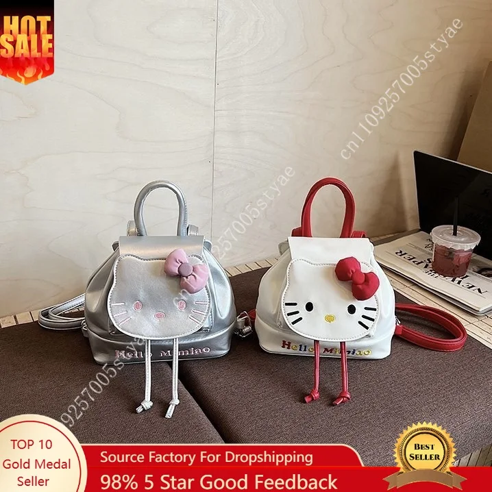 

Женский рюкзак Sanrio Cute Cartoon Hello Kitty — стильный, универсальный и милый школьный рюкзак для студентов, повседневный рюкзак для ежедневного использования.