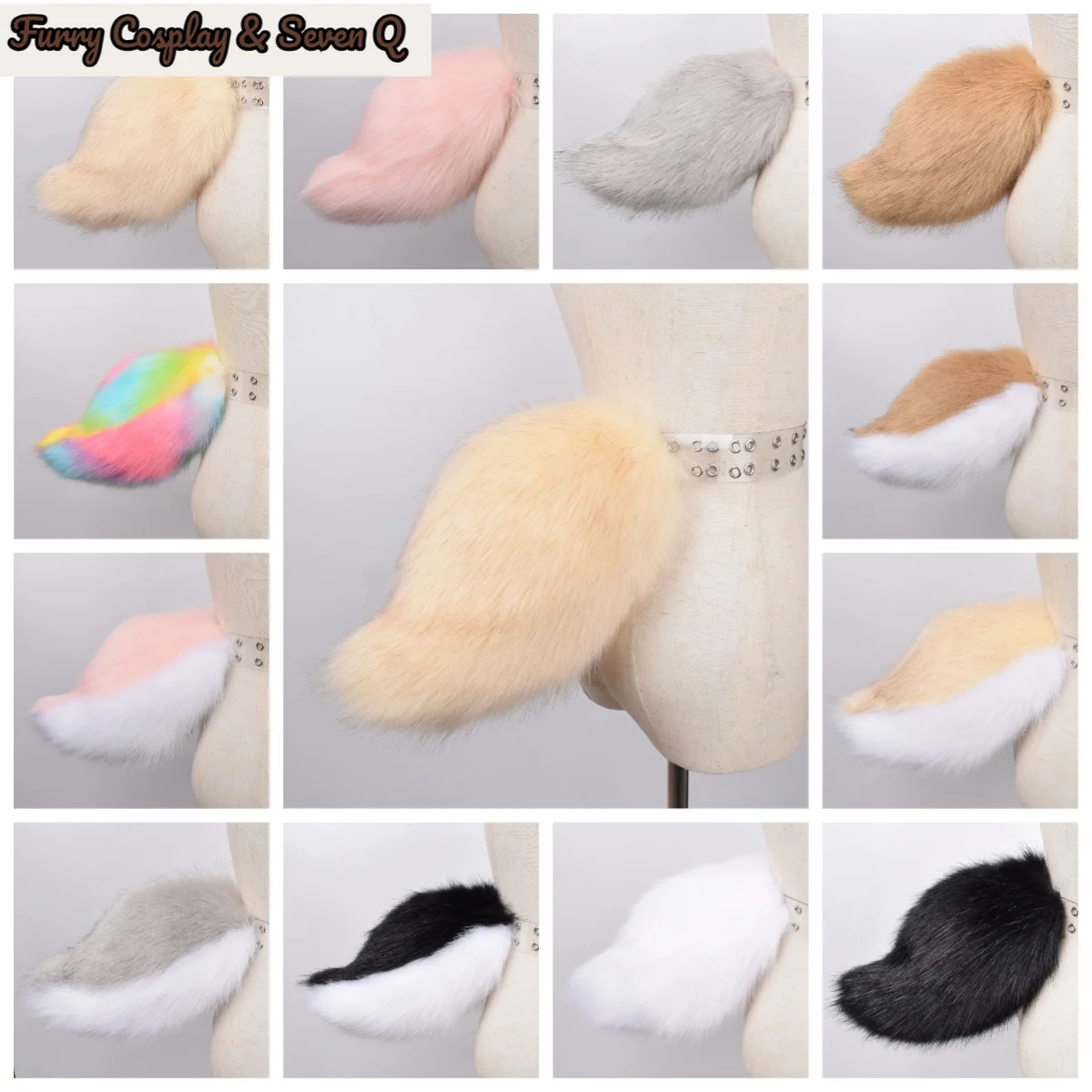 Furry Cosplay& Seven Q Plush Rabbit Tail Simulated Animal Tail Accessories Lolita Costume Party Dress Up Performance Prop