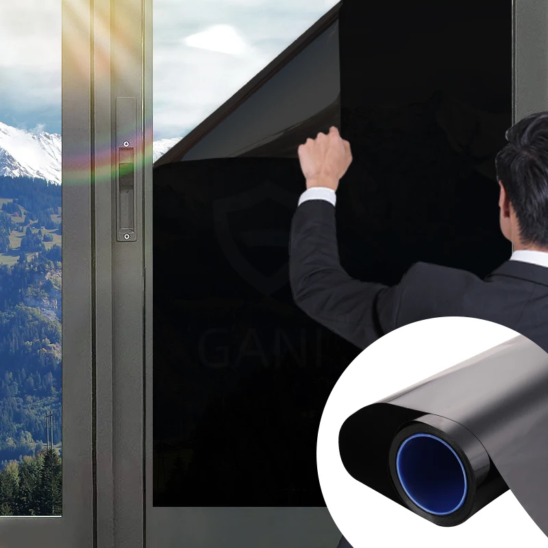 

Полная затеня конфиденциальности, оконная пленка для конфиденциальности, 100% затенение, черный матовый цвет окна, стеклянная пленка для сна, непрозрачные самоклеящиеся наклейки