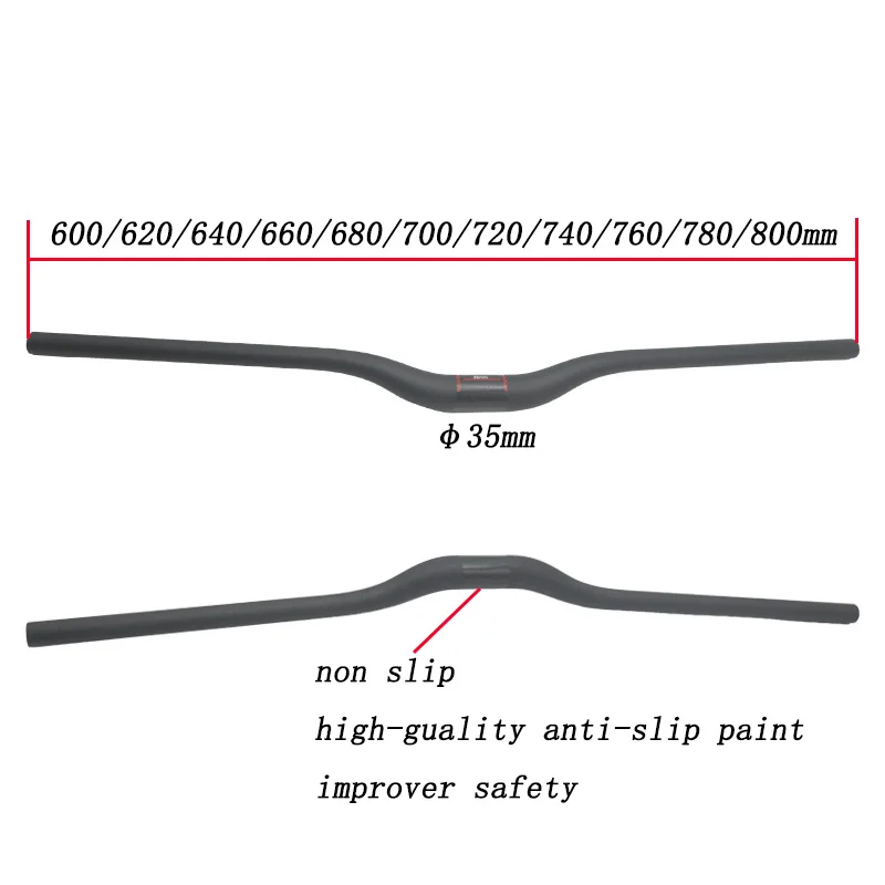 T800 Robuster 3K MTB Vollcarbon-Lenker 35mm 600-800mm Mountainbike Flachlenker Fahrradrahmenteile – Detail 5