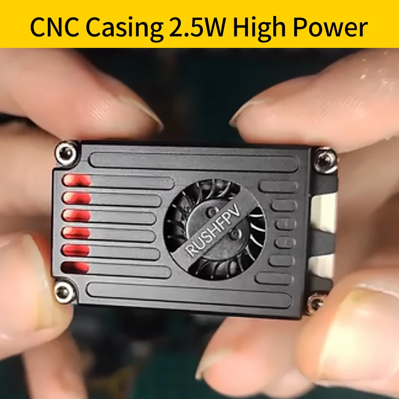 RUSHFPV RUSH MAX SOLO 5.8GHz 2.5W VTX 5.8G CNC Shell Built-In Cooling Fan For RC FPV Freestyle Long Range Racing Drone