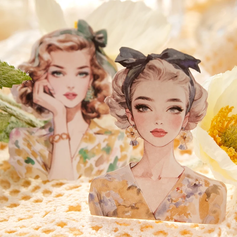 Diário go 10 pçs lindas meninas adesivo decoração álbum de fotos diy scrapbooking colagem papelaria estética artesanato menina decalques