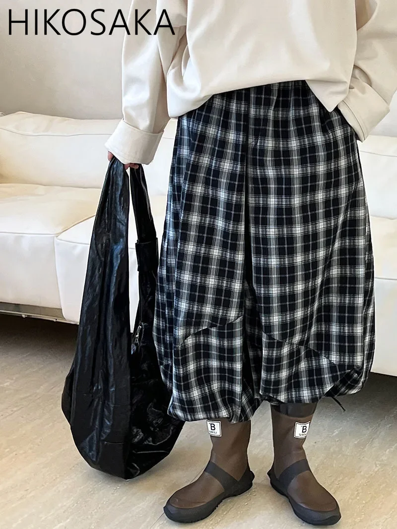 2024 Autumn Classic Fashion Plaid Casual Trousers High Waist All-match Wide Leg Pants Korean Chic Streetwear Pantalones Mujer