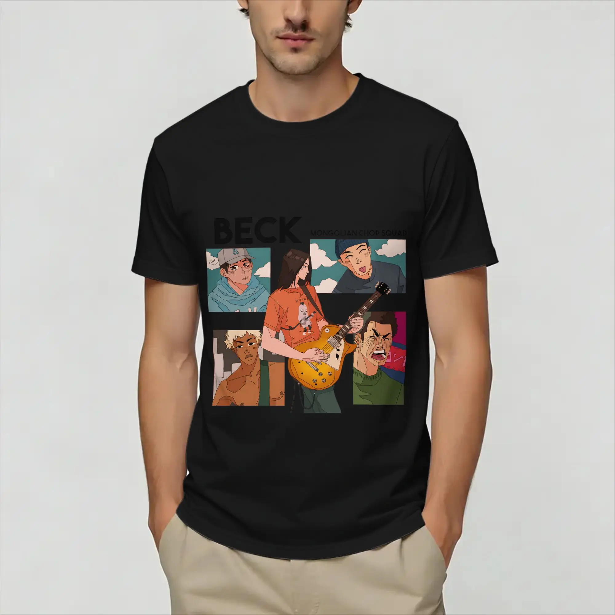 Beck Mongolian Chop Squads Men's T Shirt  Casual Tee Shirt Short Sleeve Crew Neck T-Shirts Cotton Graphic Printed Clothing