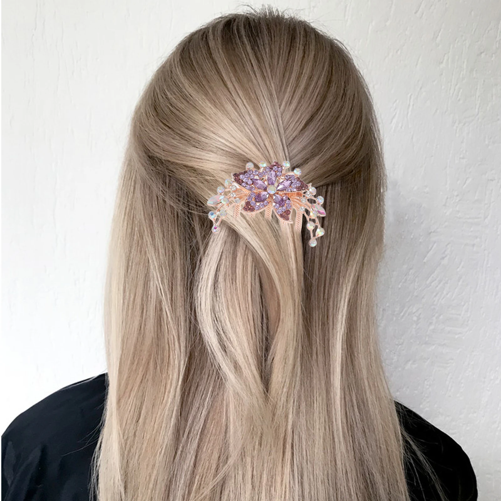 

3 Pcs Korean Style Hair Comb Headdress Bridal Jewelry Clip Version Girls Metallic Rhinestones French Child Chinese