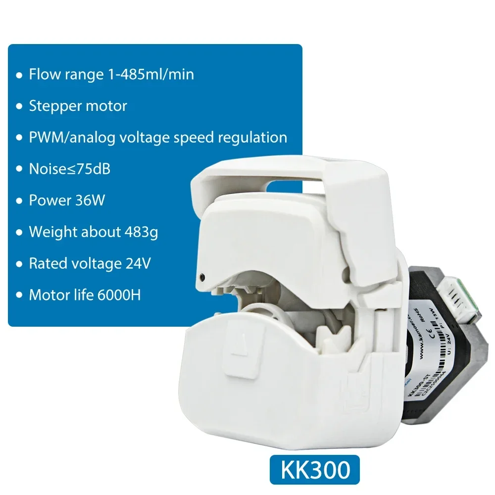 24V 485ml/min KK300 Peristaltic Pump Stepper Motor Self-priming Pumps with Transformers Pump Head Laboratory Dosing Pump