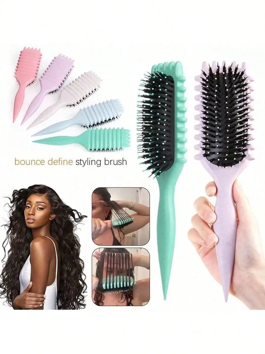 Nouvelle brosse définissante pour boucles - Brosse pour cheveux bouclés pour le coiffage, brosse pour cheveux bouclés humides, pour modeler et définir