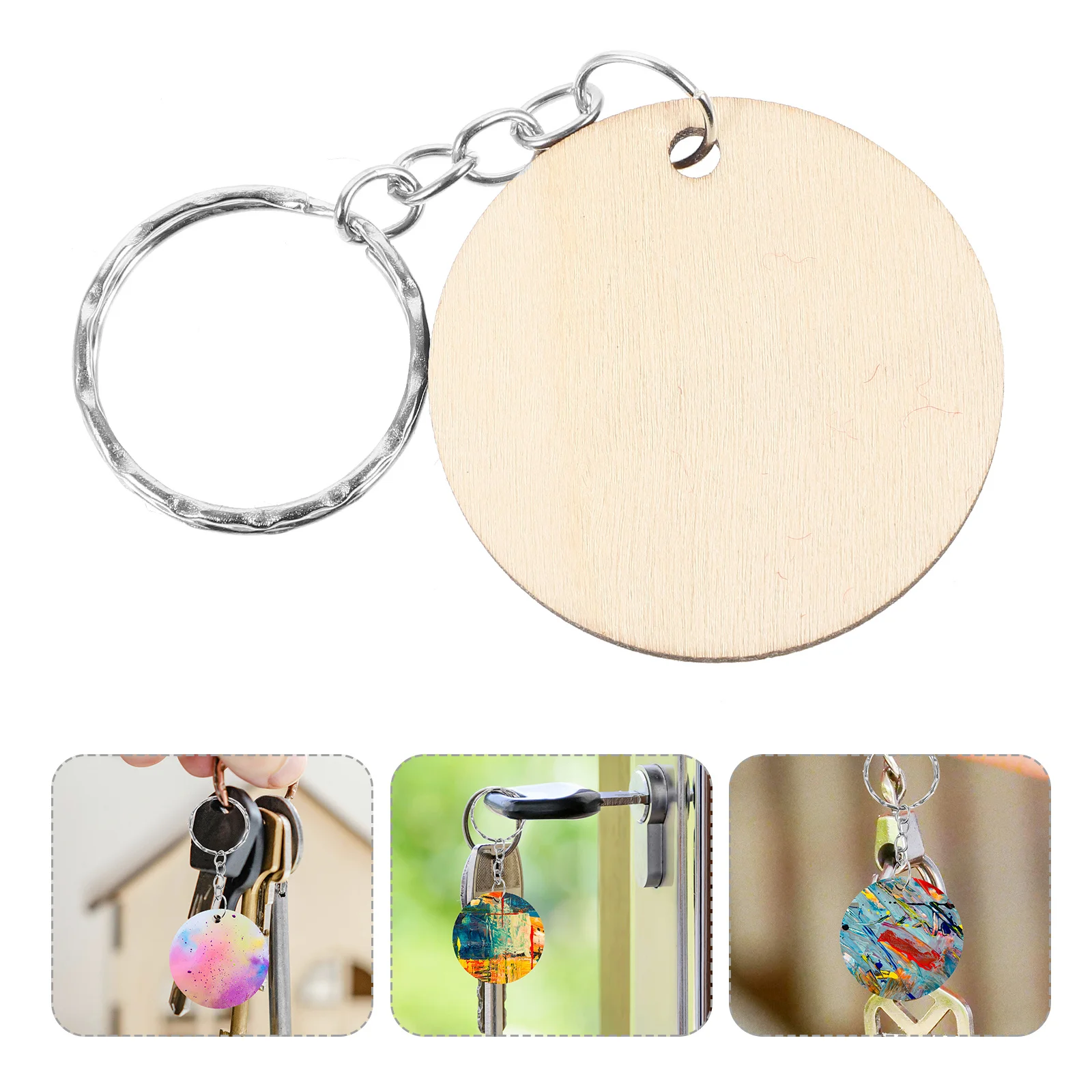 

1 Set Of Engravable Wooden Diy Lettering Keychain Pendants Keyring Making Supplies For Crafts Unfinished Wood Keychain Blanks