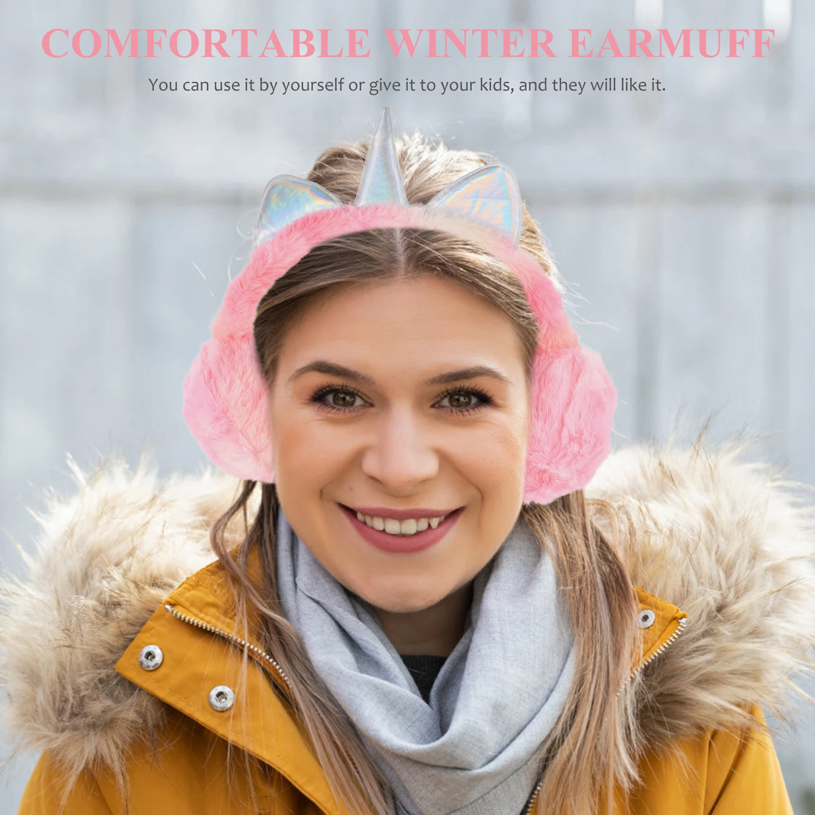 

Adorable Unicorn Design Warm Muff Windproof Reusable Ear Cover For Kids Girls Comfortable Winter Ear Warmer Outdoor Camping