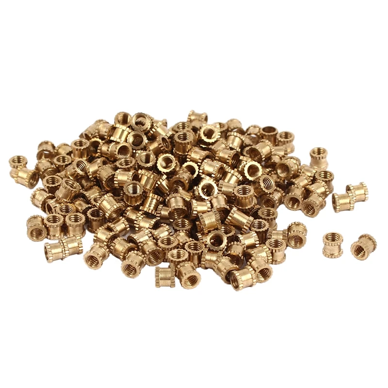 100PCS M3 X 3Mm Female Thread Brass Knurled Threaded Insert Embedment Nuts & 100PCS M2 X 3Mm