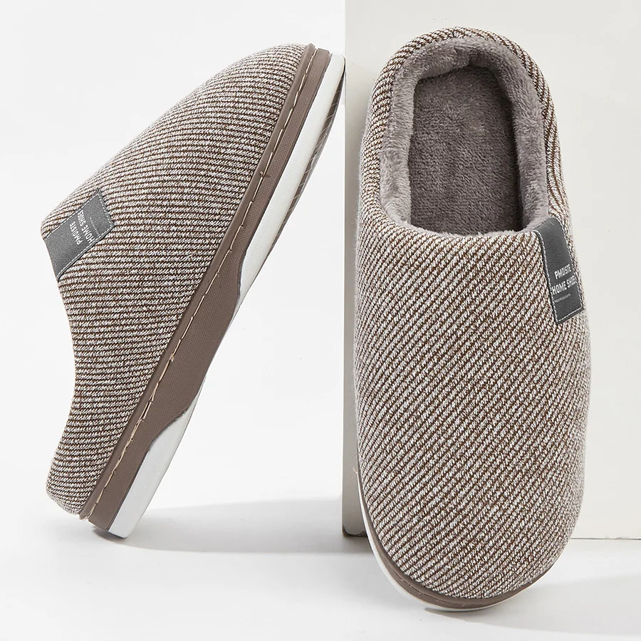 

Мягкие вязаные домашние тапочки Pmoiste, мужские удобные дизайнерские туфли на платформе TPR для гостиной, зимние слипоны, высококачественные домашние тапочки