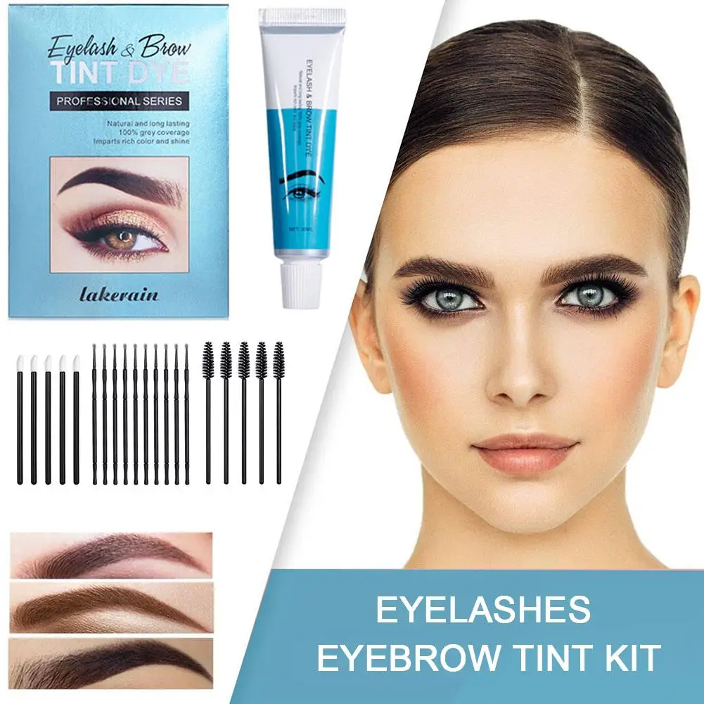 Wimpern & Augenbrauen Farbstoff Tönung Kit wasserdicht 15 Minuten schnelle Augenbrauen Werkzeuge verbessern Wimpern Stirn Permanent Farbstoff dauerhafte Make-up lange Farbstoff r2s4