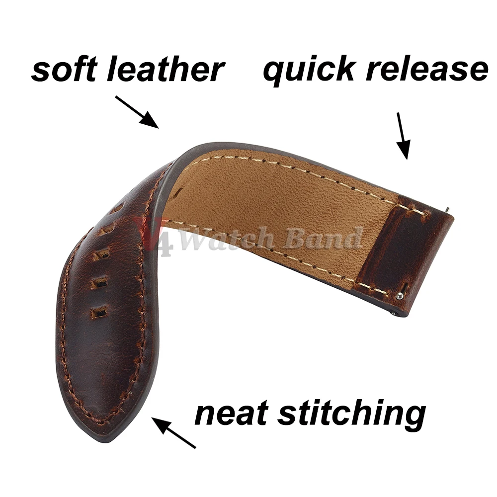 الذهب دبوس مشبك العالمي خمر جلد البقر حزام ساعة اليد البني رئيس طبقة جلد البقر حزام الساعات اكسسوارات 18 مللي متر 20 مللي متر 22 مللي متر 24 مللي متر 26 مللي متر #4