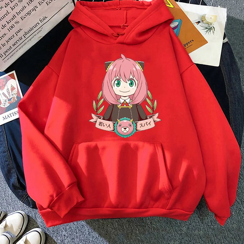 Anime SPY × FAMILY Charaktere Bilder Straßenkultur Bedruckte Damenbekleidung Sportstil Hoodies Modetrend Lässig