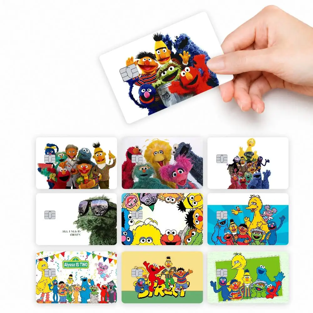S-Sesame Street Gaming  4pcs Credit Card Skin Stickers Suitable for Bank Debit Subway Bus Transit Pass Decorative Cover