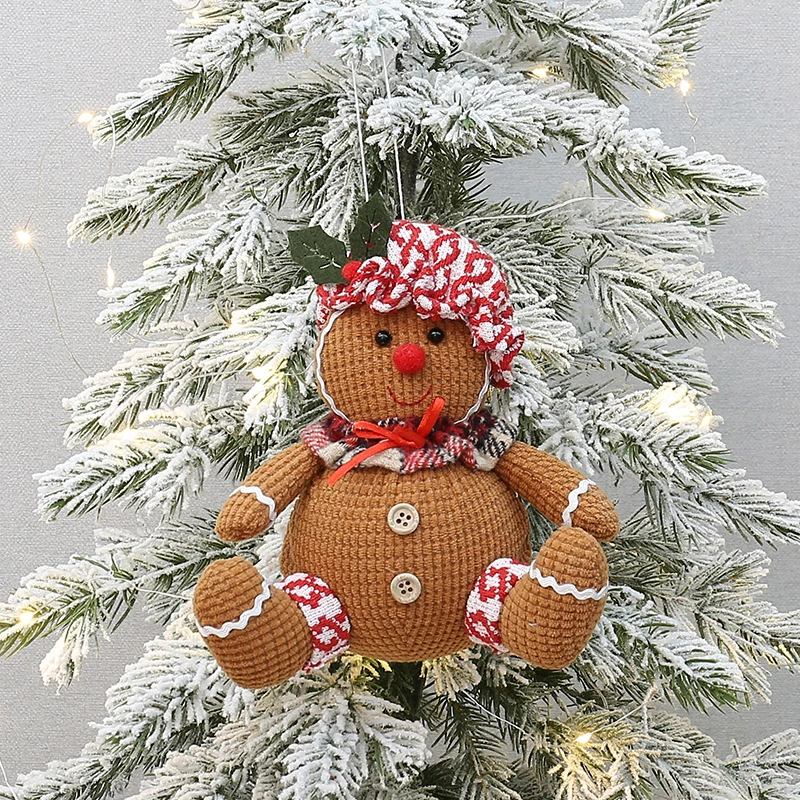 Christmas Tree Pendant Cookie Man Gingerbread Man Doll Christmas New Year Holiday Decoration Pendant