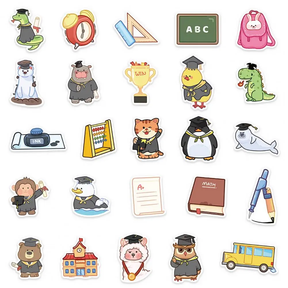 بولي كلوريد الفينيل 50 قطعة المسيل للدموع مقاومة الأمتعة ملصقات الكمبيوتر المحمول سيارة سهلة لصق ملصقات الكرتون ذاتية اللصق الاستخدام اليومي