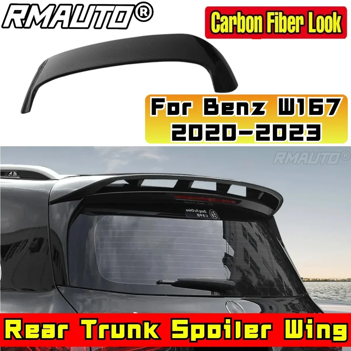 For Mercedes GLE Coupe Class W167 C167 GLE350 GLS450 500e X167 2020-2023 Rear Spoiler Wing Car Rear Roof Spoiler Car Accessories