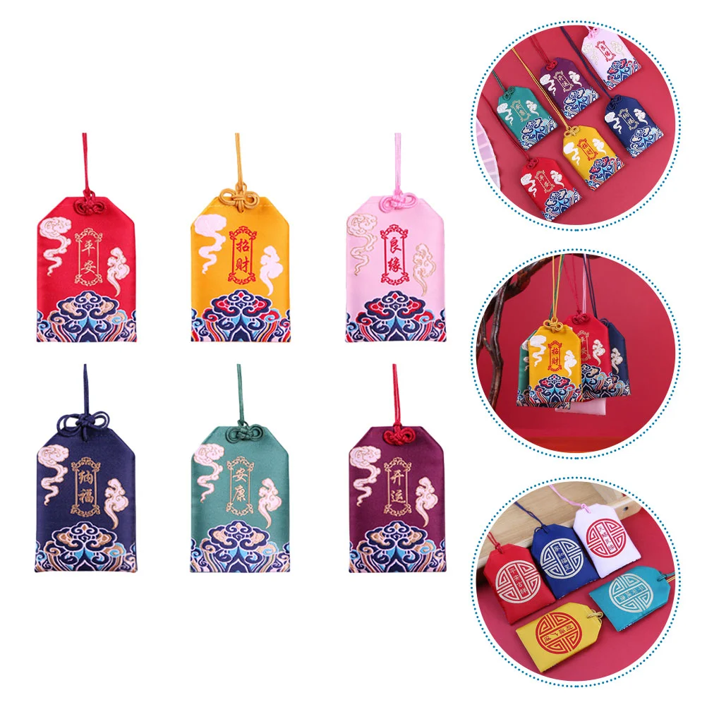 

6 Pcs Blessing Bag Japanese Style Fortune Japaneses Omamori Amulets Decorate Pendant Exquisite