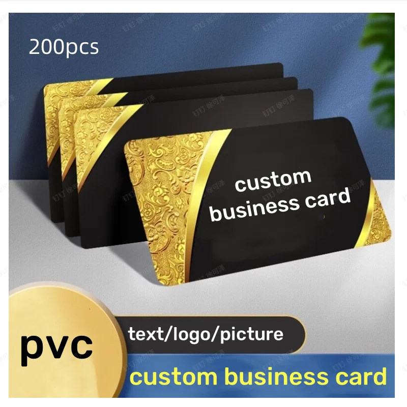 

200pcs Custom PVC Business ID Card Own Design Logo Name Plastic Waterproof Double Side Glossy Matte Thank You 0.38mm 85.5*54mm