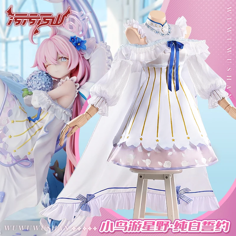 

Blue Archive Takanashi Hoshino Cosplay Costume Game Takanashi Hoshino Pure White Oath Dress Hallween Costumes