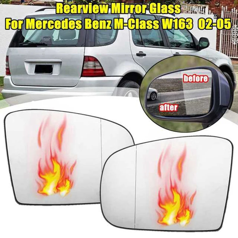 Driver Side Rearview Heated Mirror Glass For Mercedes-Benz M-Class W163 2002 2003 2004 2005