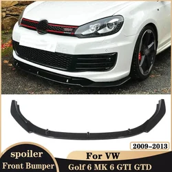 Car Front Bumper Lip Spoiler Splitter Body Kit for Volkswagen Golf 6 MK 6 GTI GTD 2009-2013 Exterior Trim Cars Accessories