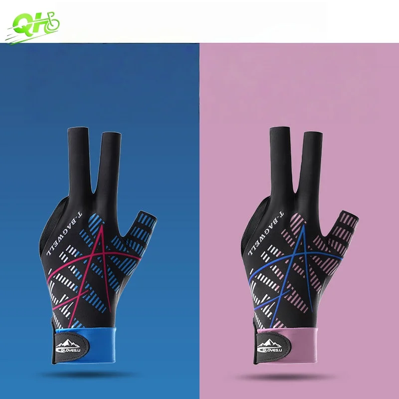 

1pc Left Hand Billiards Glove Three Open Finger Non Slip Breathable High-Elastic Sport Women and Men Snooker Pool Guants
