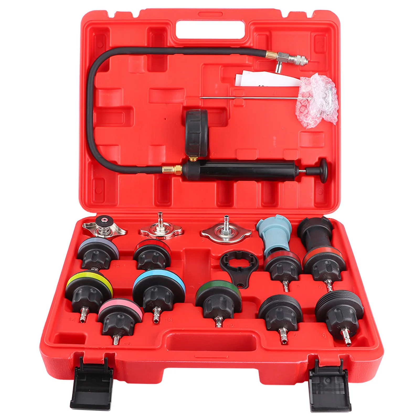 

18pcs Water Tank Leak Detector Car Cooling System Tester Kit Cooling System Tester Radiator Tester Kit Leak Tester Kit