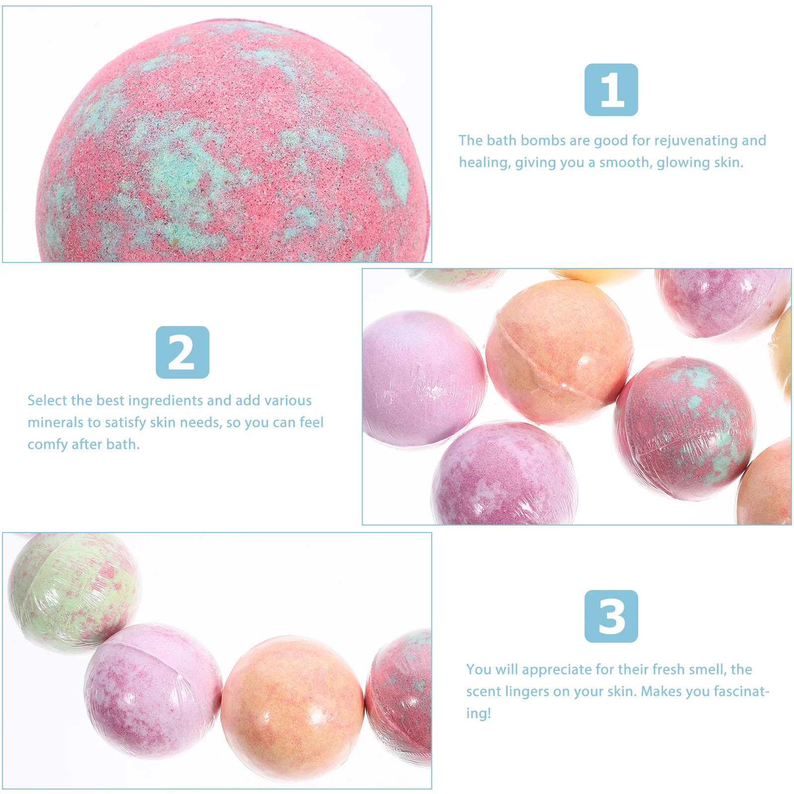 

12Pcs 64G Colorful Spa Balls for Smooth Glowing Skin Moisturizing Aromatic Set Ideal Gift