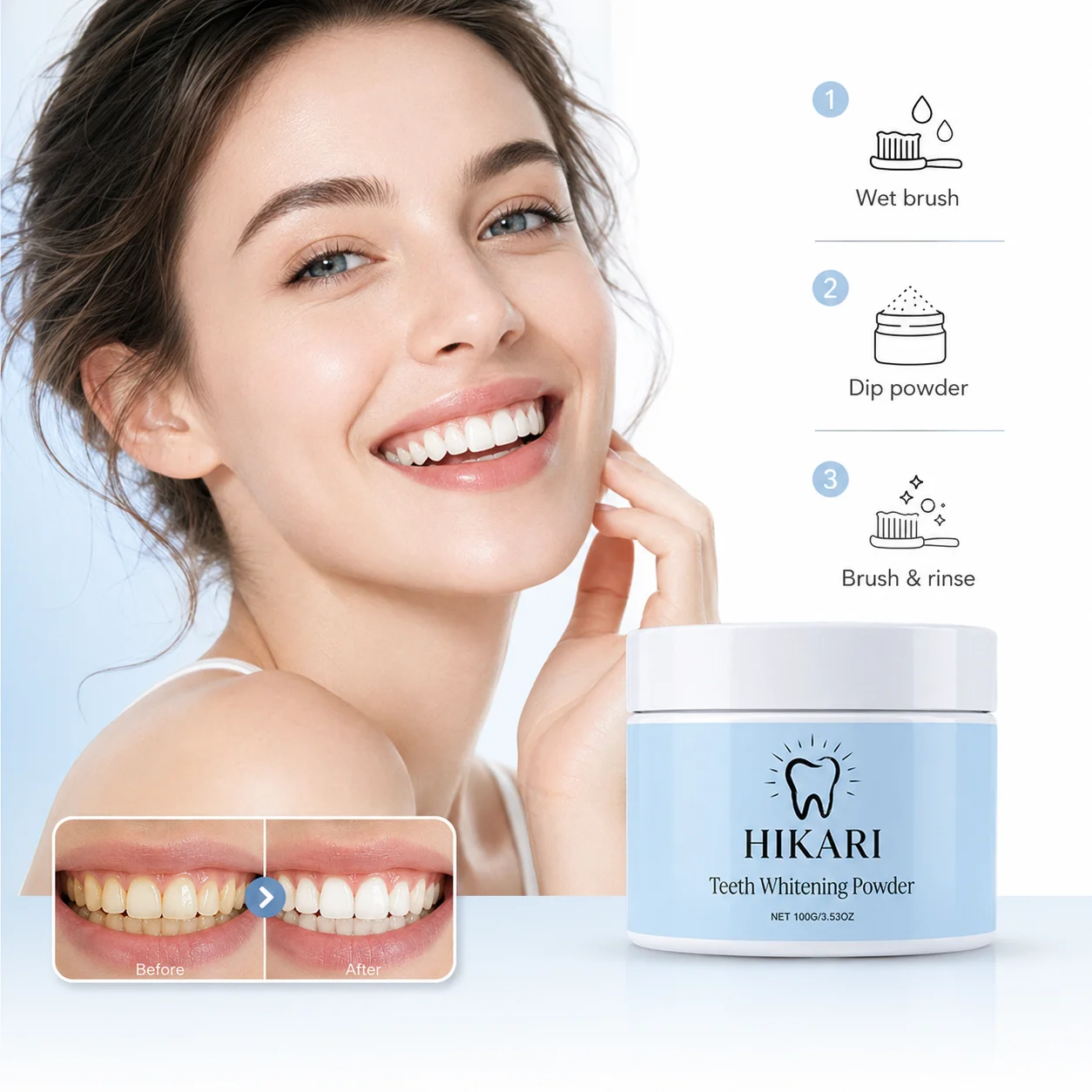 Teeth Whitening Zimba - HIKARI Teeth Whitening Powder 100g Mint